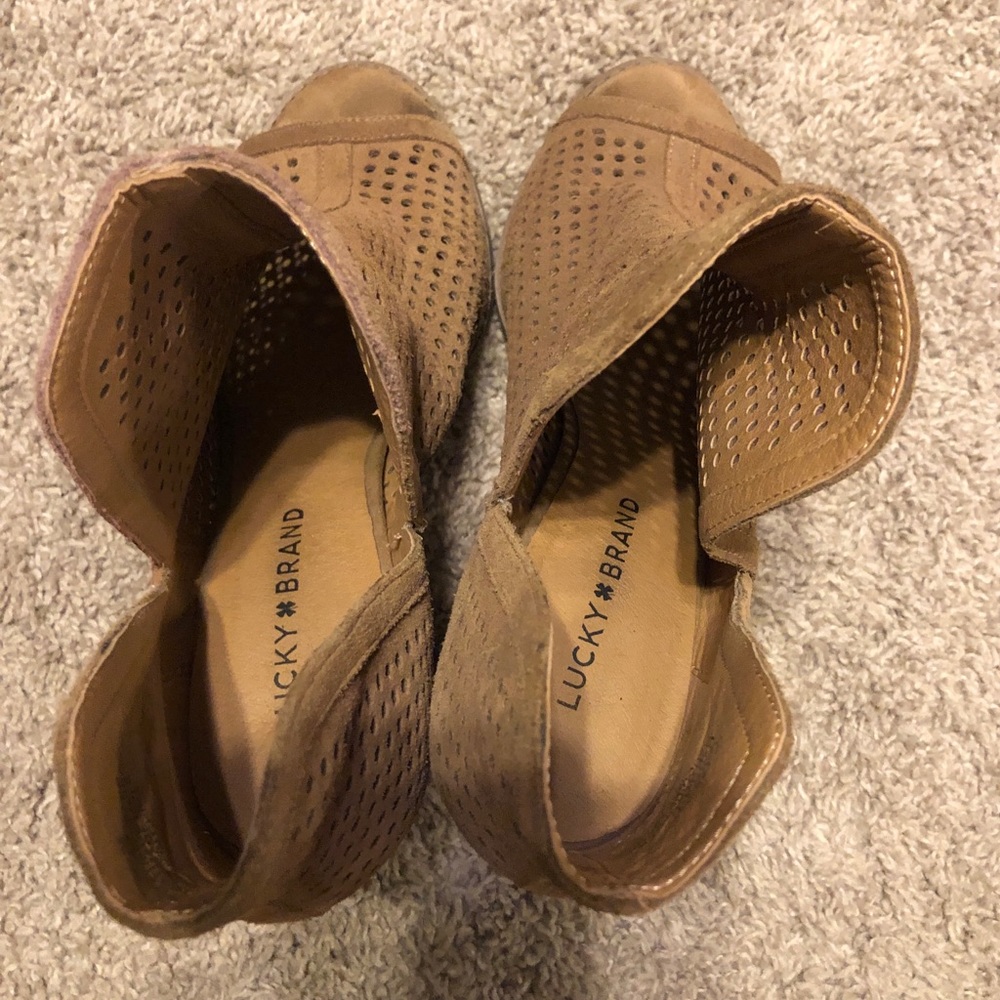Lucky Brand peep toe heeled booties - Picture 4 of 4